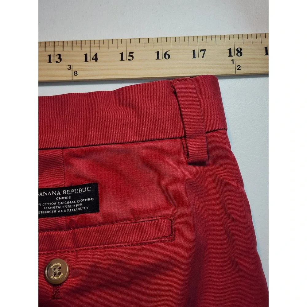 Banana Republic Emerson Chino Mens 34x34 Red Straight Leg Cotton Pants